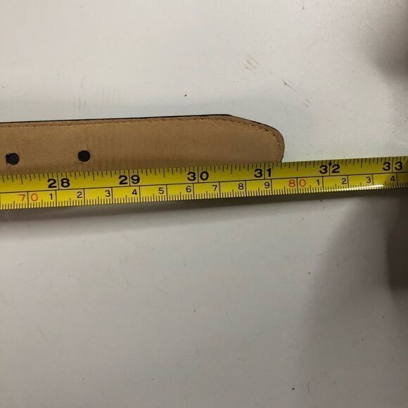 Brighton Croc Embossed Brown Leather Belt with Silver & Gold Tone Buckle Size S - Picture 6 of 7